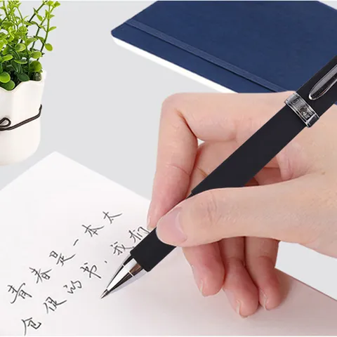 Stylo Gel Noir Bureau Écriture Lisse Pointe Fine Stylo Rétractable Fourniture de Papeterie