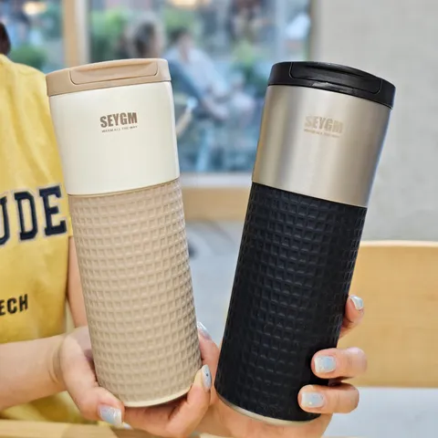 Stainless Steel Vacuum Insulated Coffee Cup With Silicone Sleeve Portable Travel Thermos Water Bottle For Home Office Couple