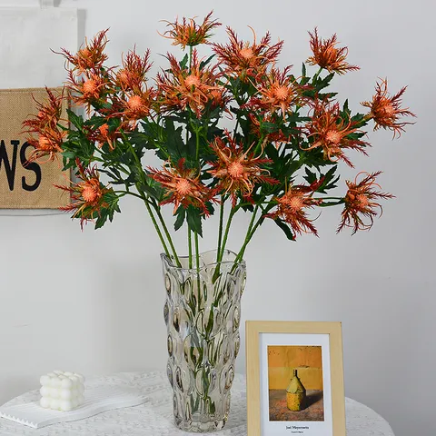 Artificial Sea Holly Flower Bouquet Fake Plants For Nordic Home Decor Wedding Photography Floral Arrangement