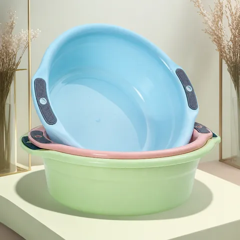 Thickened Plastic Washbasin Household Double Ear Laundry Basin Student Dormitory Thick Water Basin Minimalist Daily Use