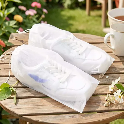 Vliesstoff Staubdichte Schuhbeutel Tragbare Reise Aufbewahrung Schuhabdeckungen Atmungsaktiver Anti-Vergilbungs Schuh-Organizer Für Zuhause