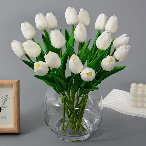 Artificial Tulips Flowers PU Real Touch Fake Tulip Bouquet For Home Decor Wedding Party Photography