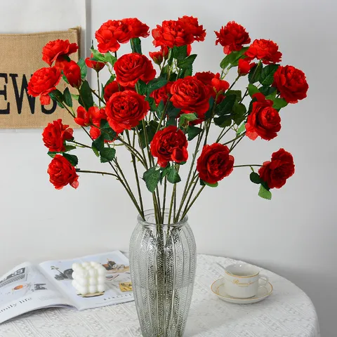 3 Heads Persian Buttercup Artificial Flowers Silk Flower Bouquet For Wedding Home Decoration Fake Plastic Flowers