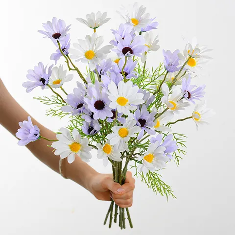 Fiori Artificiali di Margherita Bouquet di Cosmo in Seta Per Matrimonio Arredamento Accessori per Fotografia Composizione Floreale