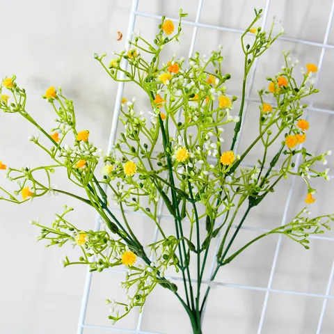 Artificial Baby Breath Flower Stem Simulation Gypsophila Plastic Soft Rubber Floral For Wedding Home Decor Photography Props