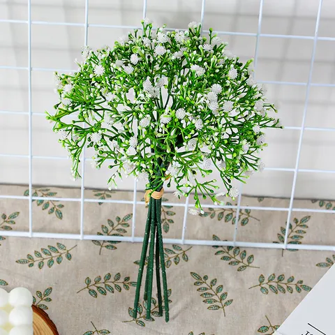 Kunstmatig Gipskruid Bloemenboeket Zacht Rubber Simulatie Planten Voor Bruiloft Woondecoratie