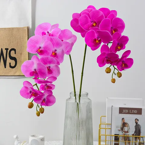 Artificial Phalaenopsis Flower Real Touch Orchid Stem Fake Floral Arrangement Home Living Room Table Decoration