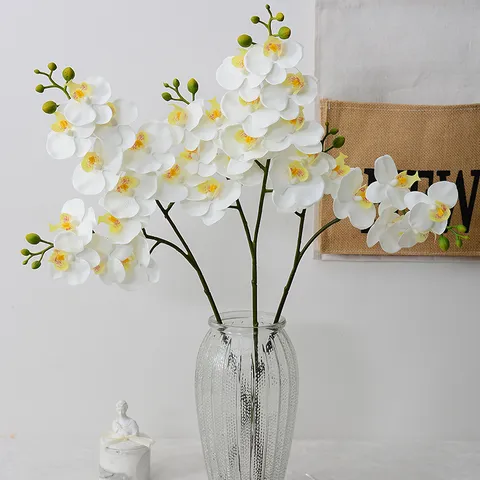 Artificial Phalaenopsis Flower Stems 3D Touch Orchid Fake Flowers For Home Wedding Party Floral Arrangement Decoration