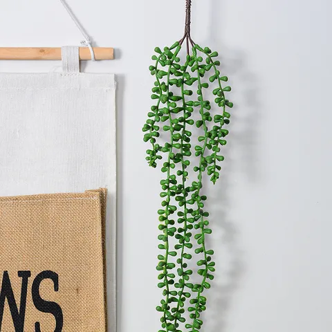 Künstliche Erbsenpflanze Hängepflanzen Fälschung Sukkulenten Grüne Rebe Simulationsblumen Heim Hochzeit Dekor