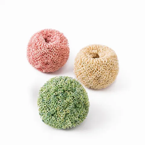 Household Kitchen Cleaning Brush Pot Scrubbing Fiber Cleaning Ball Dish Washing Tool Multifunctional Cleaning Gadget