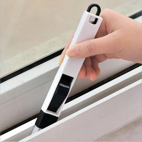 Multi Purpose Window Door Groove Cleaning Brush With Dustpan Gap Computer Keyboard Corner Dust Removal Detachable Cleaning Tool