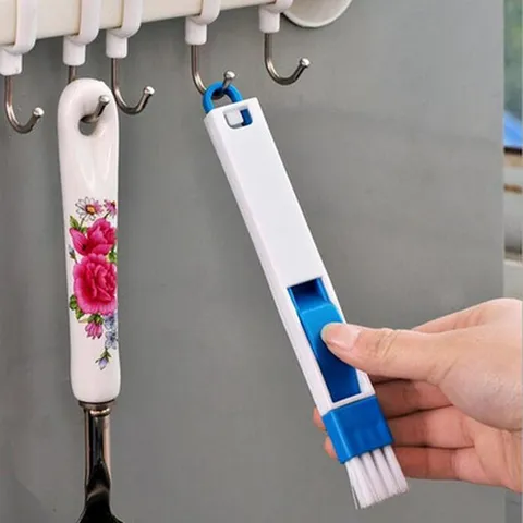 Multi Purpose Window Door Groove Cleaning Brush With Dustpan Gap Computer Keyboard Corner Dust Removal Detachable Cleaning Tool