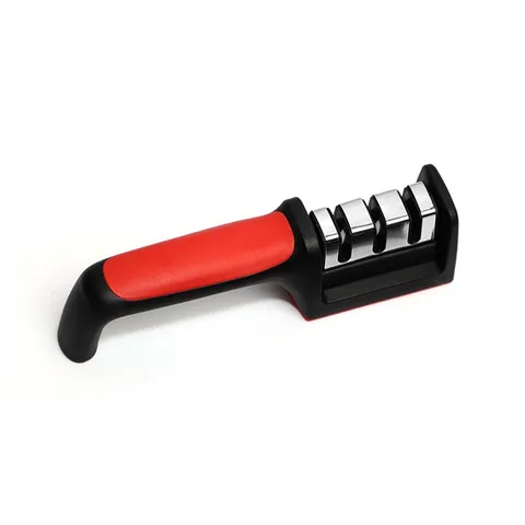Stainless Steel Manual Knife Sharpener Four Stage Kitchen Sharpening Tool With Ergonomic Handle Boxed