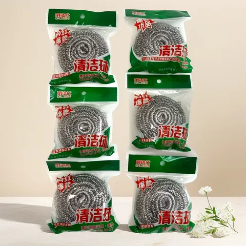 Stainless Steel Scrubber Heavy Duty Kitchen Cleaning Ball Rust Proof Metal Scouring Pad For Pot And Pan Cleaning