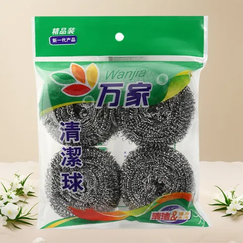 Stainless Steel Scrubber Kitchen Pot Cleaning Ball Heavy Duty Metal Scouring Pad