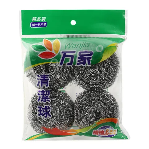 Stainless Steel Scrubber Kitchen Pot Cleaning Ball Heavy Duty Metal Scouring Pad