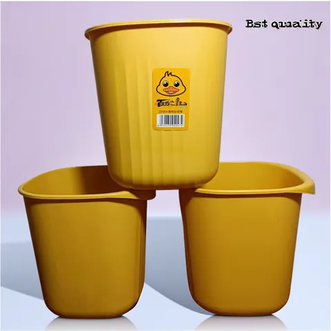 Poubelle Carrée En Plastique Jaune Avec Joli Autocollant De Canard Bac De Rangement Ménager Pour Salon Cuisine Chambre