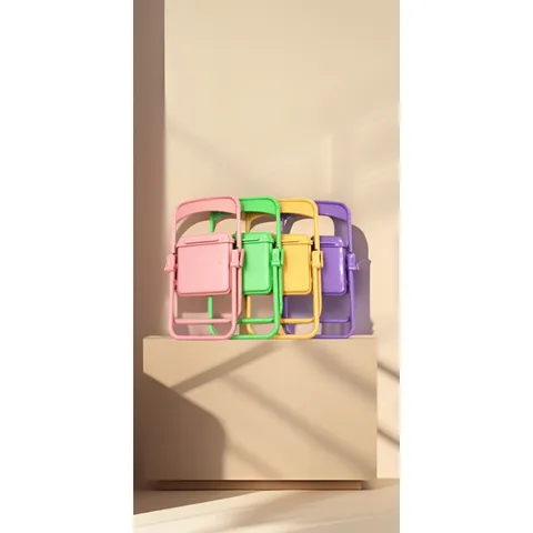 Creative Foldable Chair Desktop Phone Stand Macaron Color Portable Lazy Bracket Cute Desk Ornament Mobile Phone Holder
