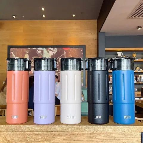 Minimalistisch Edelstahl Thermosflasche Mit Tragegriff Isolierte Wasserflasche Für Auto Büro Schule Sport Reisen