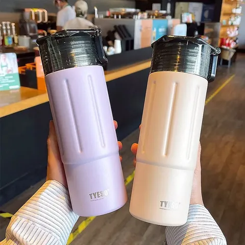 Minimalistisch Edelstahl Thermosflasche Mit Tragegriff Isolierte Wasserflasche Für Auto Büro Schule Sport Reisen