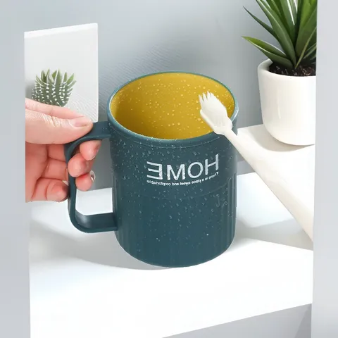 Household Plastic Mouthwash Cup Simple Toothbrush Cup Creative Double Layer Drinkware Bathroom Tumbler Wash Cup For Couple