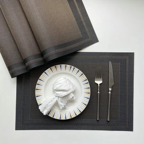 Europese PVC Geweven Placemat Antislip Hittebestendig Tafelmat Keuken Dineren Westelijke Bordmat Voor Thuis Hotel