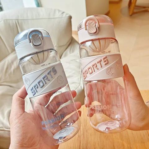 Bottiglia d'Acqua Sportiva in Plastica Portatile Con Coperchio a Scatto Tazza Fitness All'aperto di Grande Capacità Con Manico in Silicone E Filtro