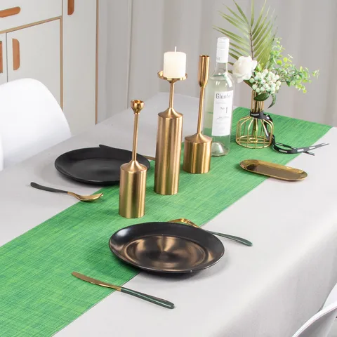 Modern Minimalistisch Waterdicht PVC Geweven Tischläufer Strepen Hittebestendig Tischläufer Voor Keuken Eettafel Huis Hotel Decoratie