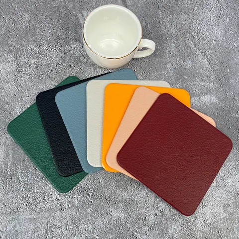 Modern Minimalistisch PVC Ledertextur Einfarbig Untersetzer Wasserdicht Öldicht Wärmedämmung Tischset Für Zuhause Restaurant Hotel Esstisch Deko
