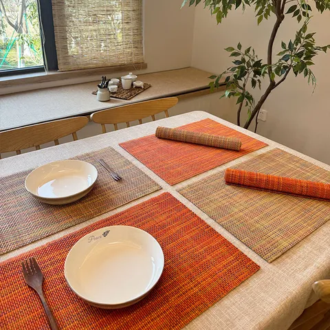 Neue Chinesische Stil Bambus Gewebte Teematte Zen Bunte Seil Esstisch Platzset Wärmeisolierung Rutschfest Haus Dekor Tee Zeremonie Pad