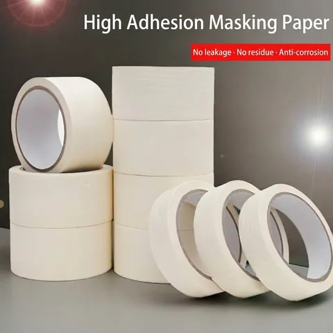 Professionele Hoogwaardige Afplaktape Voor Schilderwerk Renovatie Afscherming Zonder Resten Crepepapier Handafscheurbaar Beschrijfbaar Plakband Voor Thuis Decoratie DIY