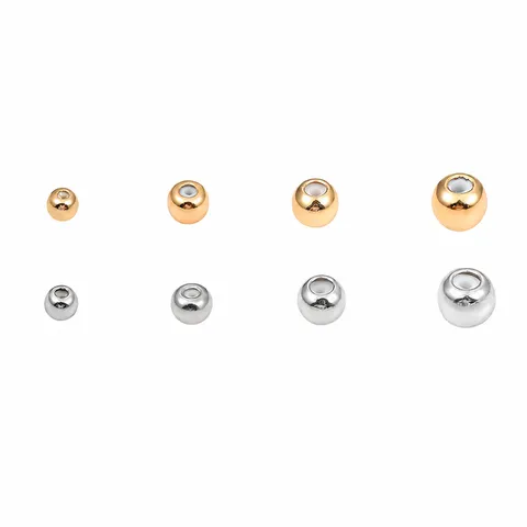 Minimalist Copper Round Silicone Beads Slider Stopper For Necklace Bracelet Adjustable Tension Finder DIY Jewelry Findings Making Parts Component