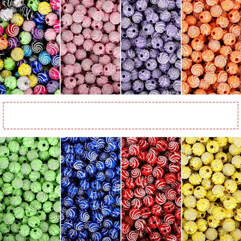 Perline Rotonde Acriliche a Righe Colorate con Strass per Fai da Te Creazione Gioielli Braccialetto Catena Cellulare Perline Distanziatrici