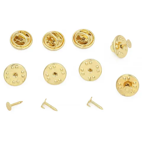 14K Gold Plated Alloy Copper Butterfly Clutch Tack Pin DIY Brooch Badge Backing Pins Jewelry Making Findings Accessories
