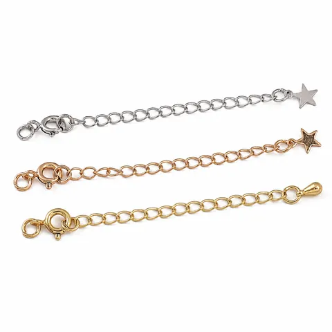 14K 18K Vergulde Koperen Verlengketting DIY Sieraden Vondsten Hart Ster Waterdruppel Hanger Staartketting Ketting Armband Connector Accessoires
