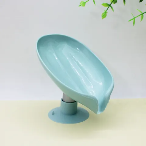 Creative Lotus Leaf Soap Dish Punch Free Wall Mounted Drainage Soap Holder Silicone Bathroom Storage Box Soap Tray