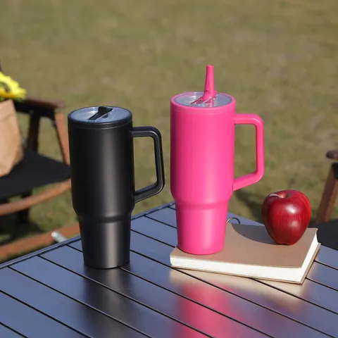 Stainless Steel Insulated Tumbler With Handle And Straw Lid Large Capacity Vacuum Travel Car Water Cup For Daily Outdoor