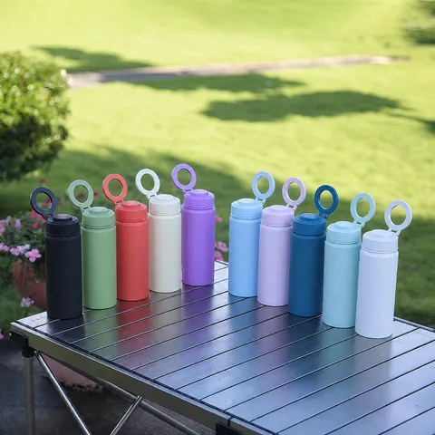 Stainless Steel Vacuum Insulated Water Bottle With Magnetic Phone Holder Portable Travel Thermos Cup For Outdoor Sports