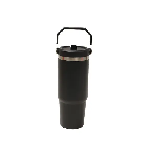 Large Capacity Stainless Steel Tumbler With Handle And Straw Lid Vacuum Insulated Travel Mug Leakproof Double Wall Car Cup