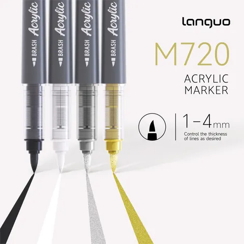 Stylos Marqueurs Acrylique Liquide Direct Pointe Souple Stylos Colorés Pour Étudiant Graffiti Dessin Fournitures D'art
