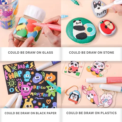 Enfants Acrylique Marqueur Stylos Set Liquide Direct Art Marqueurs Avec Sac de Rangement Portable Pleine Couleur Étudiant Outils de Dessin