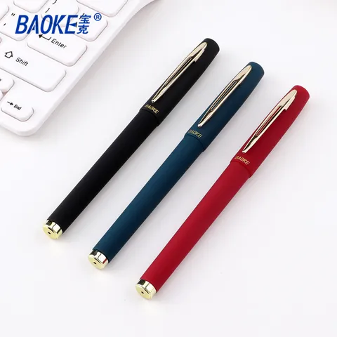 Stylo à Encre Gel Mat Baoke Stylo d'Écriture de Bureau d'Affaires Stylo de Signature à Écriture Lisse Encre Noire Bleue Rouge Papeterie