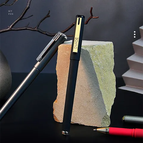Stylo Gel Noir Pointe Balle Instrument d'Écriture Lisse Pour Bureau École et Étudiant Quotidien