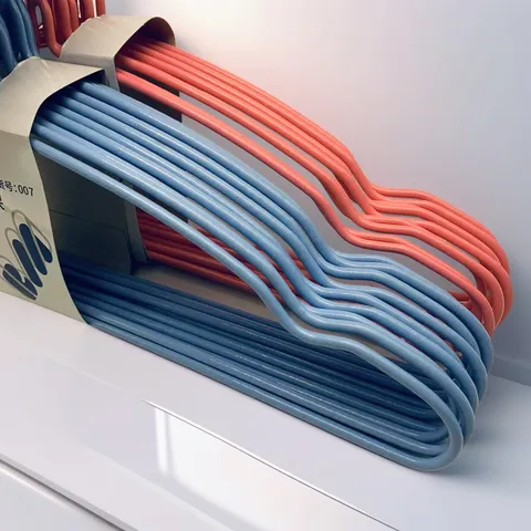 Zware Kunststof Gecoate Metalen Kledinghangers Antislip Ruimtebesparende Kledinghangers Voor Kast Garderobe Was Organisatie