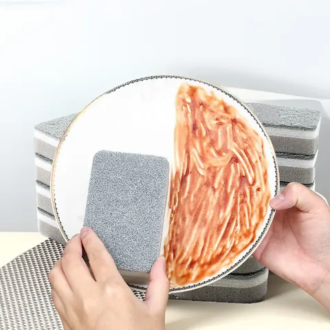 Kitchen Cleaning Sponge Double Sided Scouring Pad Dishwashing Scrub Sponge Block Thickened Household Cleaning Tool