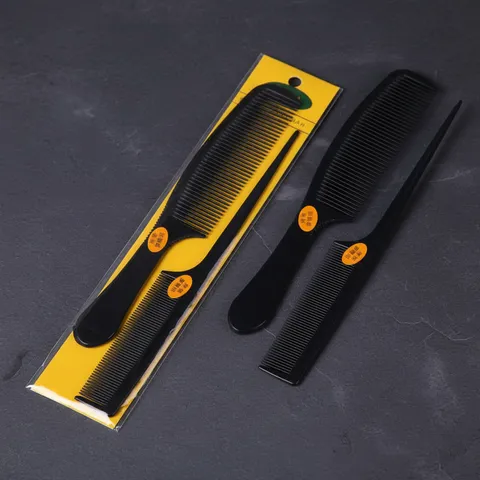 Ensemble de Peignes Professionnels en Plastique Noir Peigne à Queue et Peigne à Piquer pour Coiffure et Soin Quotidien