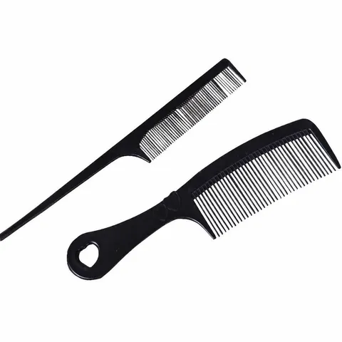 Ensemble de Peignes Professionnels en Plastique Noir Peigne à Queue et Peigne à Piquer pour Coiffure et Soin Quotidien