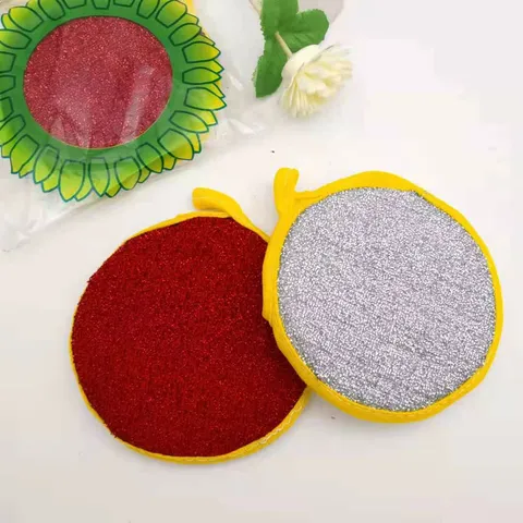 Double Sided Cleaning Sponge Scrubber Kitchen Dishwashing Sponge Scrub Pad Multi-Color Dish Cloth Household Cleaning Tool