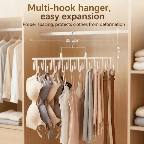 Multifunctionele Dubbele Rij Hanger Haken Ondergoed Hemdje Opbergrek Kunststof Kast Organizer Voor Slaapzaal