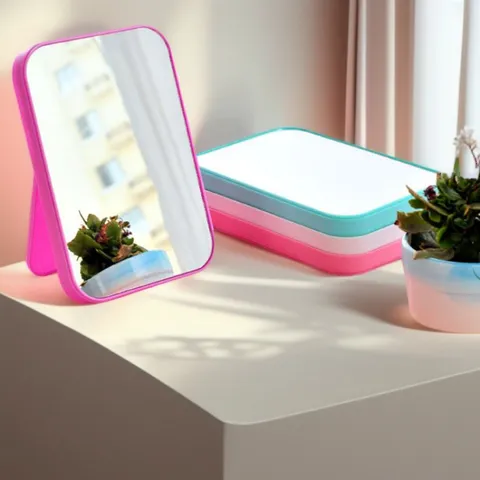 Tragbarer Desktop Schminkspiegel Klappbarer Kunststoff Kosmetikspiegel Kompakter Schreibtisch Spiegel Für Schlafzimmer Damen